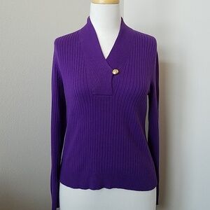 Vintage Lauren Ralph Lauren Purple Cableknit Sweater